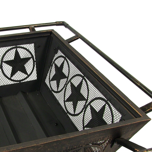 Sunnydaze 32 in Northern Galaxy Steel Fire Pit with Grate, Screen and Poker