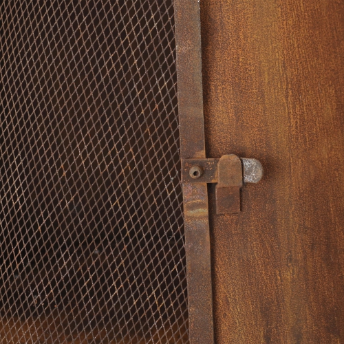 Foyer à bois au style brasero de 70 po en acier avec capuchon imperméable de Sunnydaze - rustique