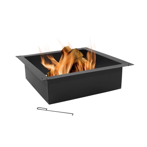Sunnydaze 30 in Heavy-Duty Steel Above/In-Ground Square Fire Pit Rim Liner