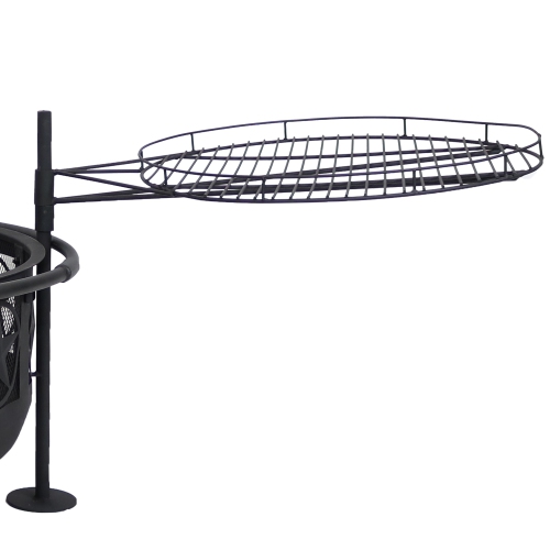 Sunnydaze 30 in All Star Steel Fire Pit with Cooking Grate and Spark Screen