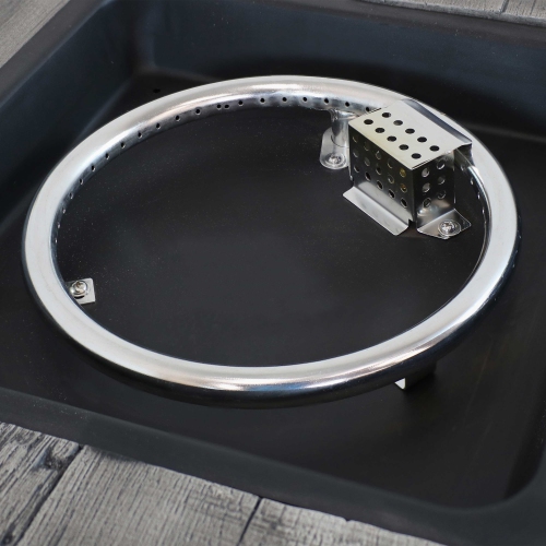 Table-foyer au gaz propane carrée sans fumée 24 po Sunnydaze d’aspect usé