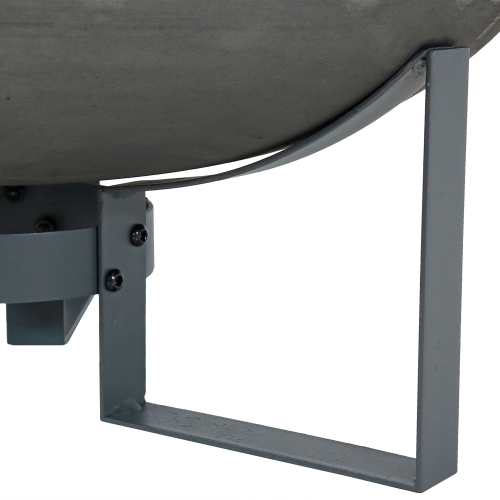 Foyer extérieur moderne en fonte 23 po avec support de Sunnydaze - Noir