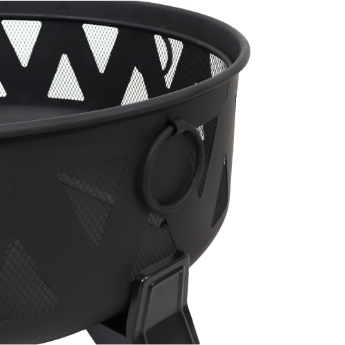 Sunnydaze 34 en acier d'inspiration nordique avec pare-étincelles et tisonnier