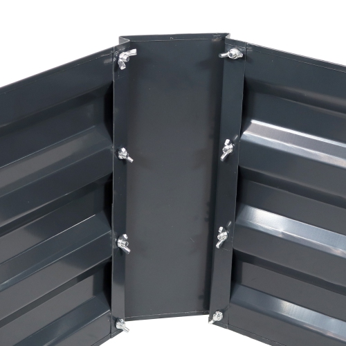 Sunnydaze Galvanized Steel Rectangle Raised Garden Bed - 47 in - Dark Gray