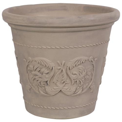 SUNNYDAZE DECOR  Sunnydaze 19.5 In Arabella Polyresin Outdoor Planter - In Beige Just looking at them, I love them!