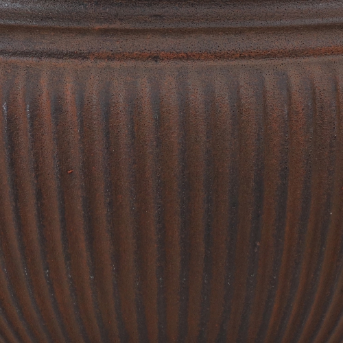 Sunnydaze 15 in Elizabeth Ribbed Urn Polyresin Planter - Rust - Set of 4