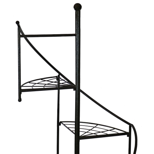 Sunnydaze Black Iron 4-Tier Spiral Staircase Plant Stand - 56 in - Set of 2