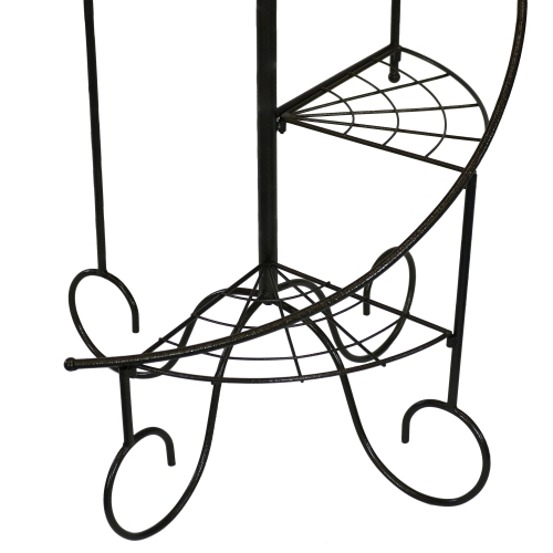 Sunnydaze Black Iron 4-Tier Spiral Staircase Plant Stand - 56 in - Set of 2