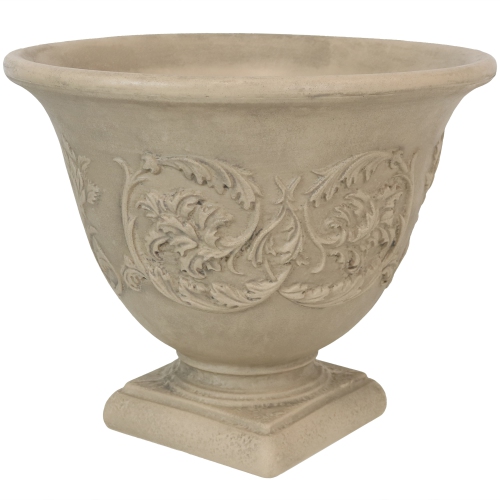 SUNNYDAZE DECOR  Sunnydaze 16 In Darcy Dual-Wall Polyresin Planter - In Beige