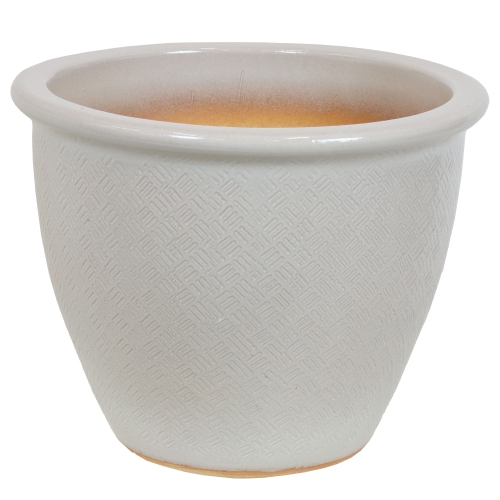 SUNNYDAZE DECOR  Sunnydaze 15 In Ocean Villa High-Fired Glazed Ceramic Planter - Pearl My roommates and I love the way it looks in the living room