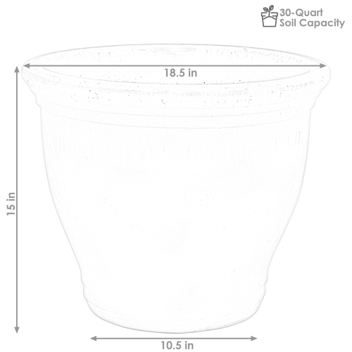 Sunnydaze 18 in Studio High-Fired Glazed Ceramic Planter - Imperial Blue