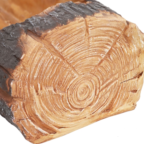 Sunnydaze 35 in Polyresin Rustic Outdoor Raised Log Flower Pot Planter