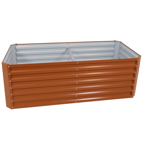 SUNNYDAZE DECOR  Sunnydaze Galvalume Steel Rectangle Raised Garden Bed - - 71 In Brown Great product