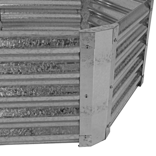 Sunnydaze Corrugated Steel Hexagon Raised Garden Bed - Gray - 40 in
