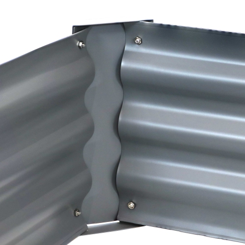 Lit de jardin hexagonal en acier thermolaqué Sunnydaze - Gris - 41 po