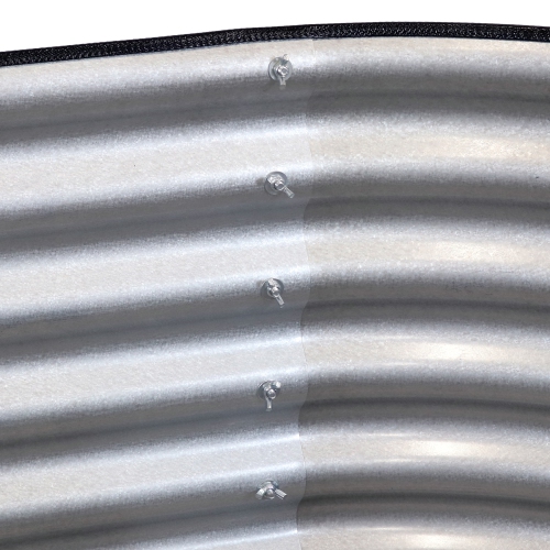 Sunnydaze Galvalume Steel Rectangle Raised Bed - Silver - 62.5 in x 32 in