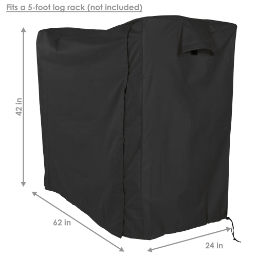 Housse de support en bois de chauffage Sunnydaze - Noir - 5 pieds