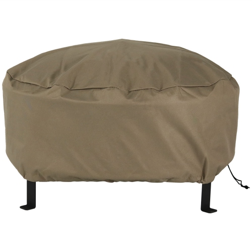 SUNNYDAZE DECOR  Sunnydaze 60 In Heavy-Duty Polyester Round Outdoor Fire Pit Cover - Khaki