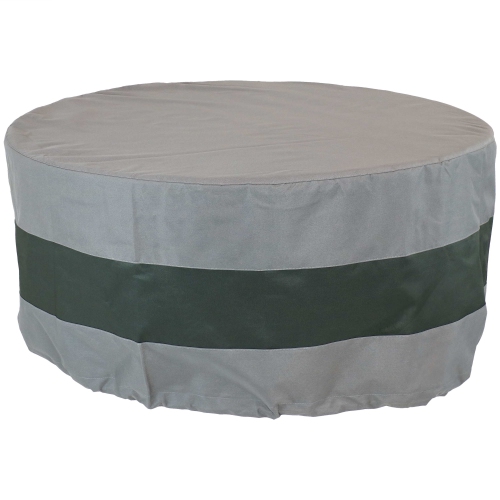 SUNNYDAZE DECOR  Sunnydaze 60 In 2-Tone Polyester Round Outdoor Fire Pit Cover - Gray/green Great fire pit cover