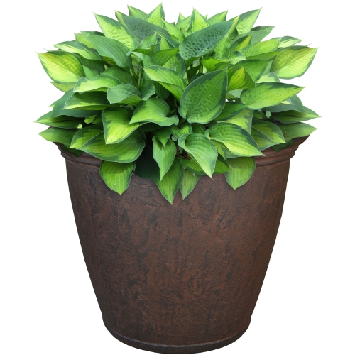 Sunnydaze 15.25 in Anjelica Polyresin Outdoor Planter - Rust