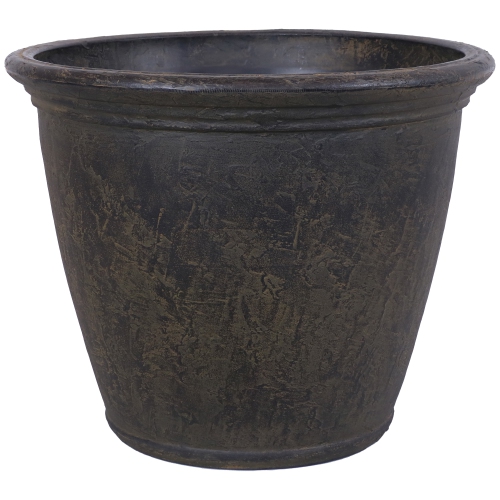 Sunnydaze 24 in Anjelica Unbreakable Polyresin Planter - Sable Finish