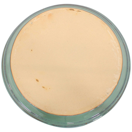 Sunnydaze 12 in Glazed Ceramic Flower Pot/Plant Saucer - Seafoam - Set of 4