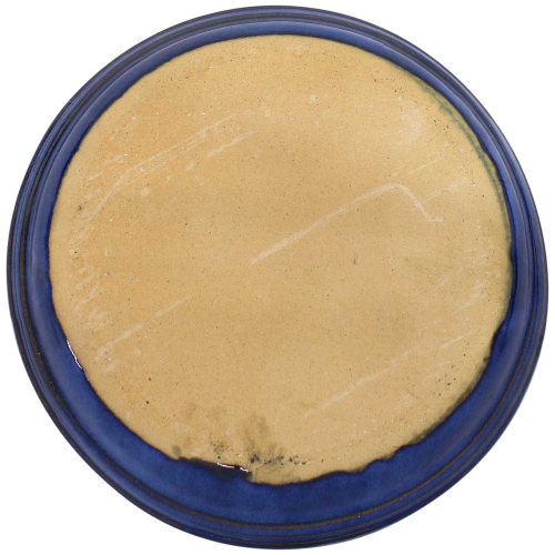 Sunnydaze 7 in Glazed Ceramic Flower Pot/Plant Saucer - Blue - Set of 4