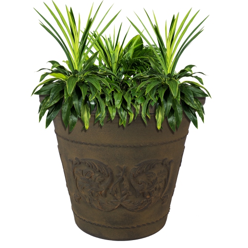 Sunnydaze 19.5 in Arabella Polyresin Outdoor Planter - Sable