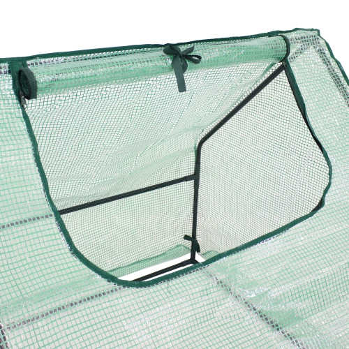 Sunnydaze Steel PVC Cover Mini Cloche Greenhouse with Zipper - Green