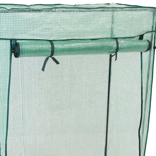 Sunnydaze Large Iron Polyethylene Cover Portable Plant Greenhouse - Green