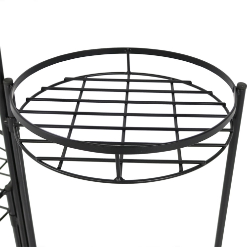 Sunnydaze Black Iron Indoor/Outdoor 3-Tier Plant Stand - 22 in - Set of 2