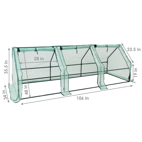 Sunnydaze Steel Plastic Cover Seed Cloche Zippered Mini Greenhouse - Green