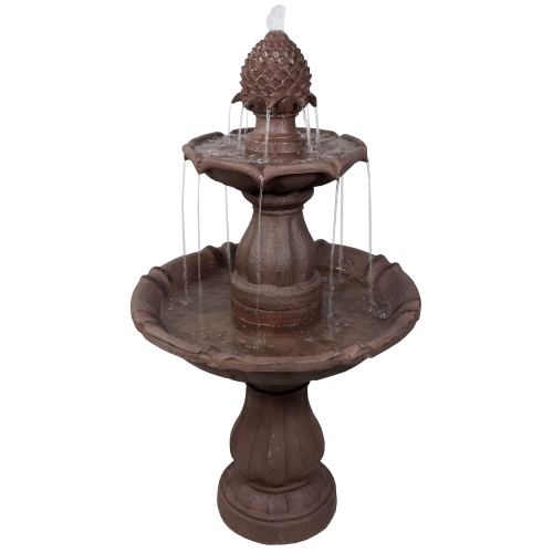 Sunnydaze Curved Plinth Polyresin Outdoor 2-Tier Water Fountain