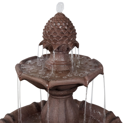 Sunnydaze Curved Plinth Polyresin Outdoor 2-Tier Water Fountain