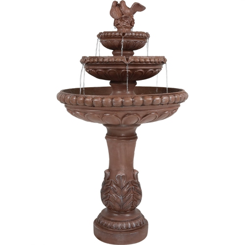 Sunnydaze Dove Pair Resin Outdoor 3-Tier Water Fountain
