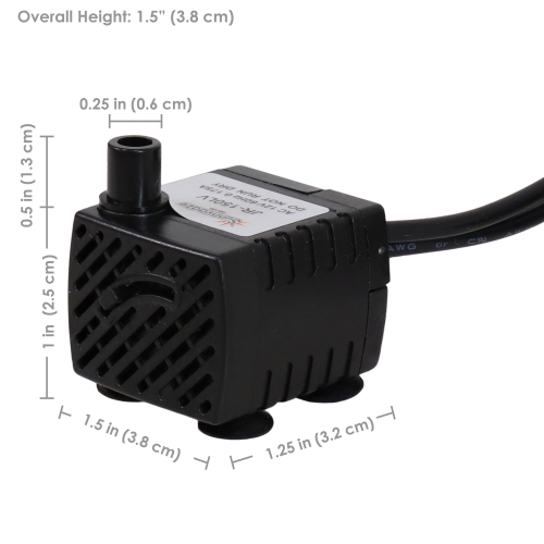 Sunnydaze 40 GPH 12V Electric Fountain Pump with 6 White Lights