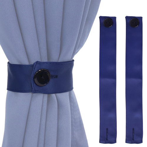 Sunnydaze Indoor/Outdoor Polyester Curtain Tiebacks - Blue - Set of 2