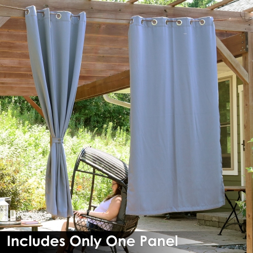 Sunnydaze Outdoor Blackout Curtain Panel - Gray - 52 in x 84 in