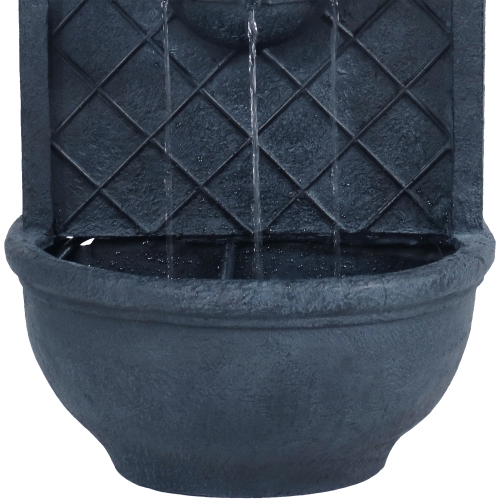 Sunnydaze Messina Polystone Outdoor Solar Wall Fountain - Lead