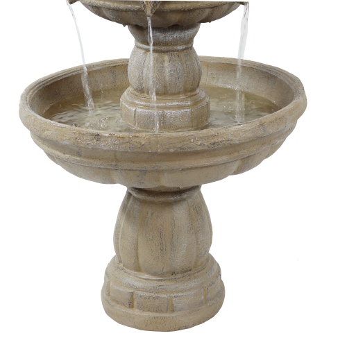 Sunnydaze Fiberglass Outdoor 3-Tier Water Fountain