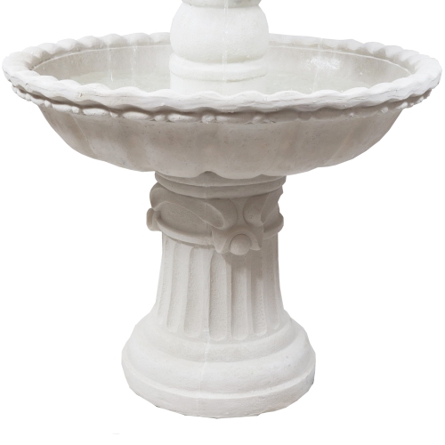 Sunnydaze – Fontaine d’eau extérieure à 3 étages avec dessus à fruits - Blanc - 52 po