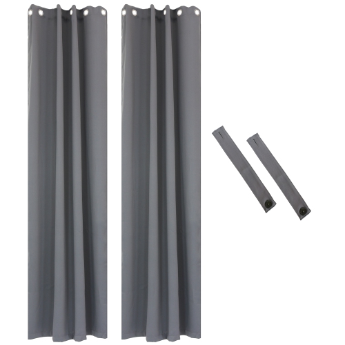 SUNNYDAZE DECOR  Sunnydaze Outdoor Blackout Curtain Panel - - 52 In X 120 In - Set Of 2 In Gray