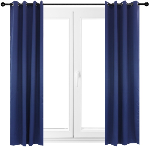 Sunnydaze Outdoor Blackout Curtain Panel - Blue - 52 in x 120 in - Set of 2