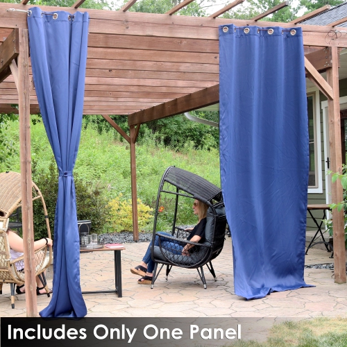 Sunnydaze Outdoor Blackout Curtain Panel - Blue - 52 in x 120 in