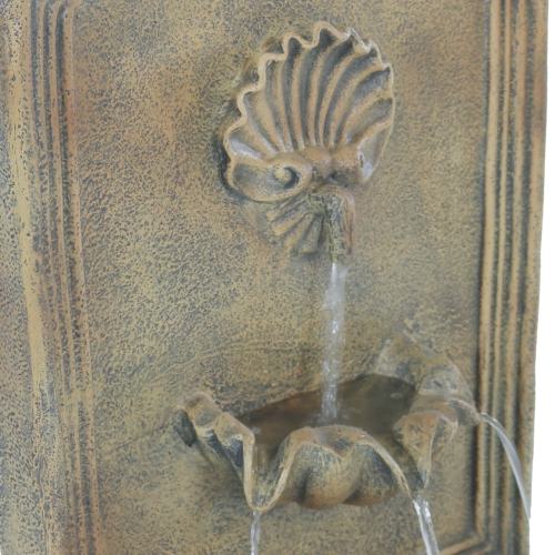 Sunnydaze Seaside Outdoor Solar Wall Fountain with Battery - Florentine