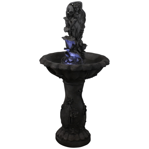Sunnydaze Fairy Flower Solar Water Fountain with Battery Backup - 42 in