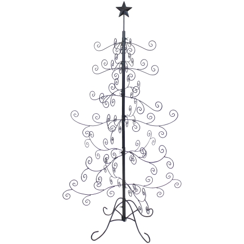 Sunnydaze Noelle Indoor Black Metal Christmas Ornament Tree - 5 ft