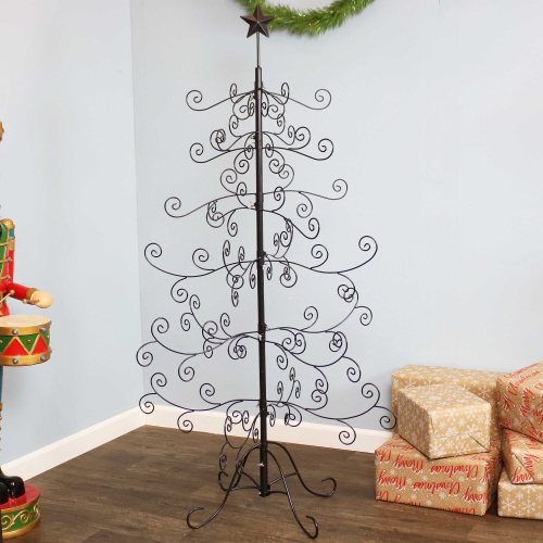 Sunnydaze Noelle Indoor Black Metal Christmas Ornament Tree - 5 ft