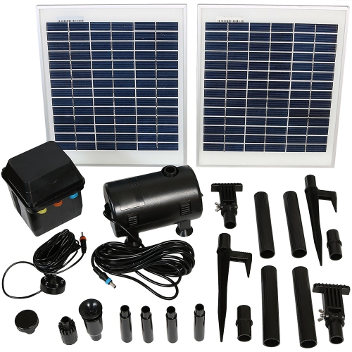 SUNNYDAZE DECOR  Sunnydaze 396 Gph Solar Pump And Panel Kit With Battery And Light Works great!