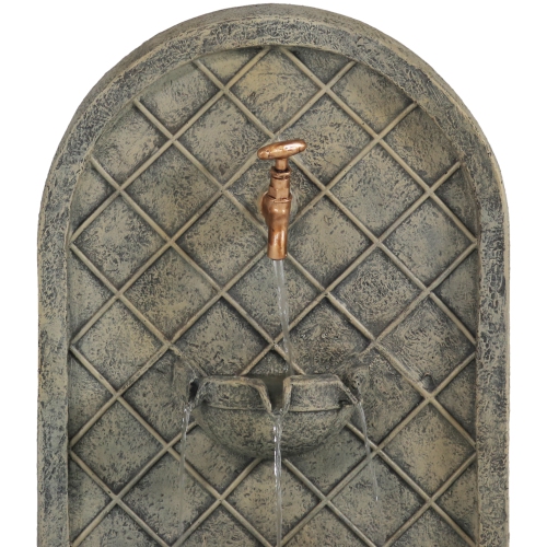 Sunnydaze Messina Polystone Outdoor Wall Fountain - French Limestone